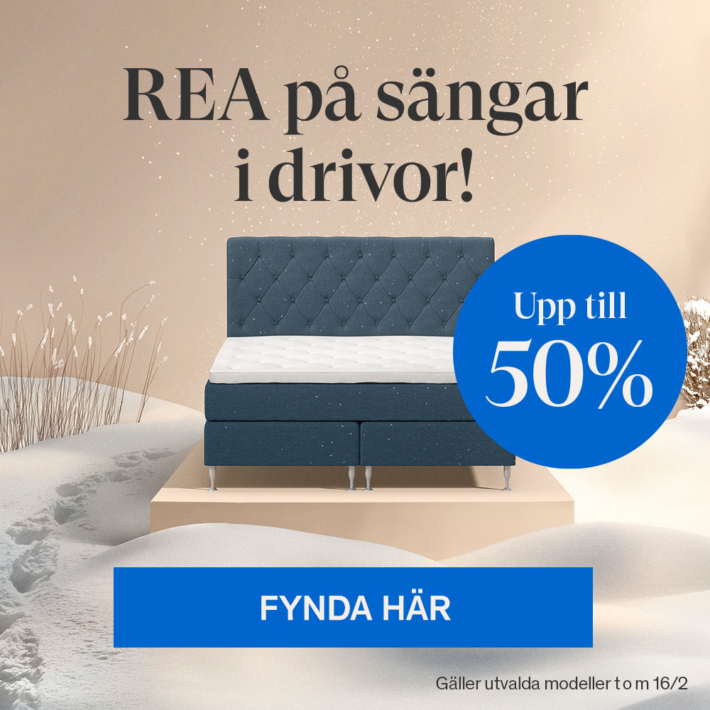 REA p&aring; s&auml;ngar i drivor! Upp till 50%